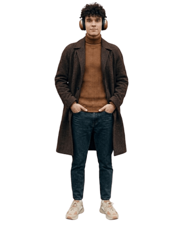 Brown Men’s Wool Overcoat